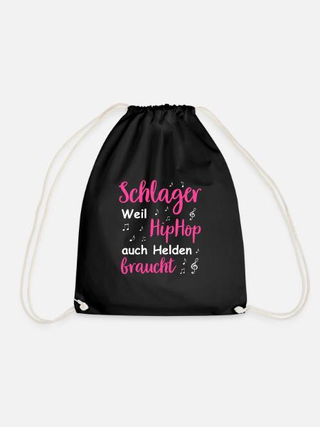 Schlager Tshirt Damen Schlagerparty Kostüm Party - Turnbeutel - Schwarz