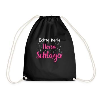 Schlager Tshirt Women's Schlager Party Costume Party - Drawstring Bag - black - Front