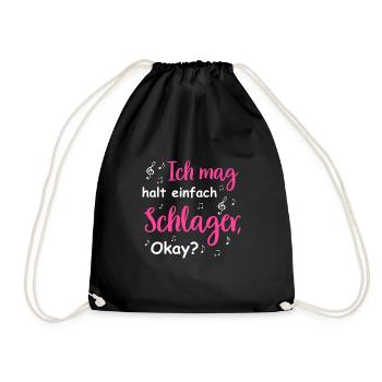 Schlager Tshirt Women's Schlager Party Costume Party - Drawstring Bag - black - Front