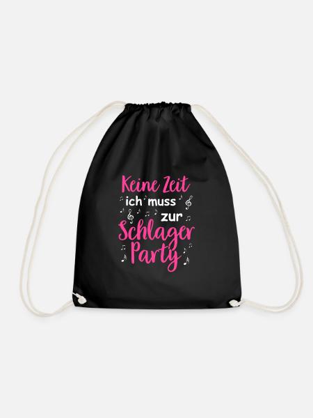 Schlager Tshirt Damen Schlagerparty Kostüm Party - Turnbeutel - Schwarz