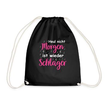 Schlager Tshirt Women's Schlager Party Costume Party - Drawstring Bag - black - Front