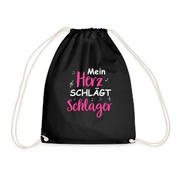 Schlager Tshirt Women's Schlager Party Costume Party - Drawstring Bag - black - Front