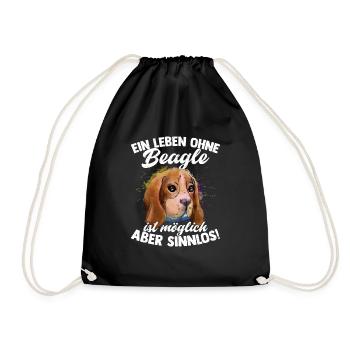 A life without a Beagle is possible but pointless! - Drawstring Bag - black - Front