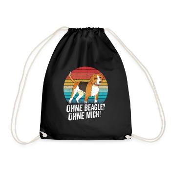 Ohne Beagle? Ohne Mich! - Turnbeutel - Schwarz - Vorne