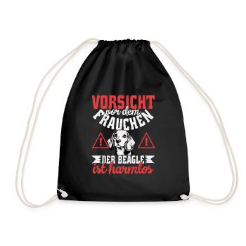 Beware of the owner of the Beagle is harmless - Drawstring Bag - black - Front