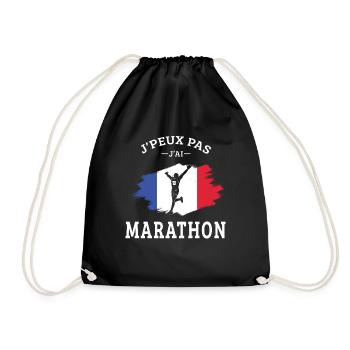 Ich kann nicht Marathonläufer - Turnbeutel - Schwarz - Vorne