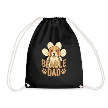 Beagle Dad Dog Owner Puppy Beagles - Drawstring Bag - black - Front