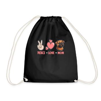 Griffon de Bruxelles Peace Love Dog Maman - Sac de sport léger - noir - Devant