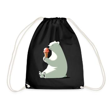 Ours polaire avec crème glacée - Sac de sport léger - noir - Devant