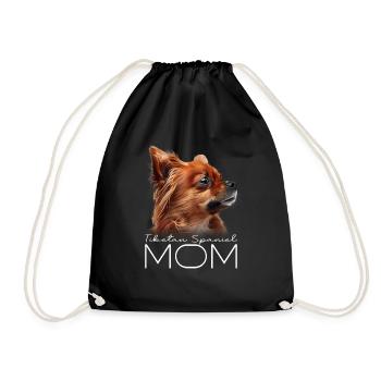 Maman épagneul tibétain - Sac de sport léger - noir - Devant