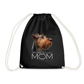 Welsh Terrier Mom - Drawstring Bag - black - Front