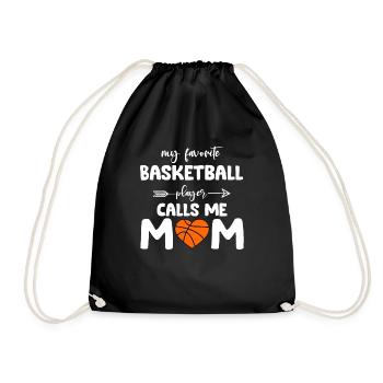 Mein Lieblings-Basketballspieler nennt mich Mama - Turnbeutel - Schwarz - Vorne