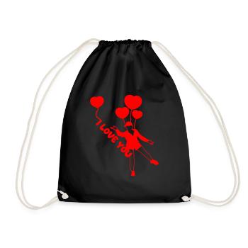 Ich liebe dich rote herz Luftballons - Turnbeutel - Schwarz - Vorne