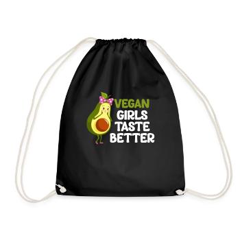 Vegan girls taste better, gardeners, - Drawstring Bag - black - Front