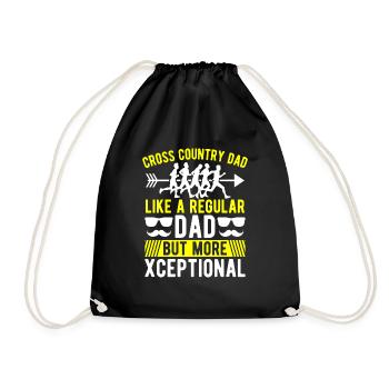 Runn Country Runner and XC Coach - Unique Cross - Drawstring Bag - black - Front
