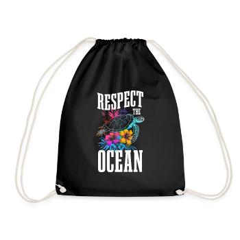 Ozean Taucher Surfer Geschenk - Turnbeutel - Schwarz - Vorne