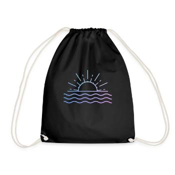 Surfen Vintage Surfer Geschenk - Turnbeutel - Schwarz - Vorne