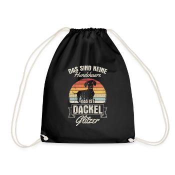 That's not dog hair, that's dachshund glitter - Drawstring Bag - black - Front