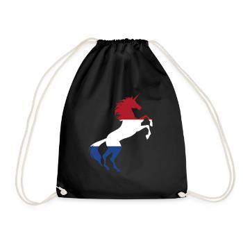 T-Shirt Licorne Drapeau Pays-Bas Licorne Magique - Sac de sport léger - noir - Devant
