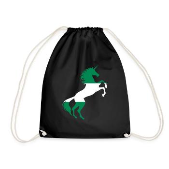 Licorne Nigeria Drapeau Chemise Licorne Magique Nigeria - Sac de sport léger - noir - Devant