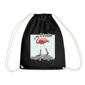 FLAMANT ROSE- PLUIE- RÉTRO - Sac de sport léger - noir - Devant