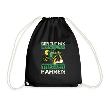 He doesn't do anything He just wants to drive a tractor Farm - Drawstring Bag - black - Front