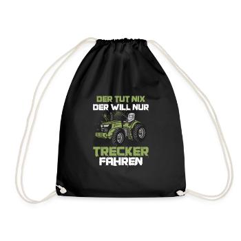 He doesn't do anything He just wants to drive a tractor Farmer Burrow - Drawstring Bag - black - Front