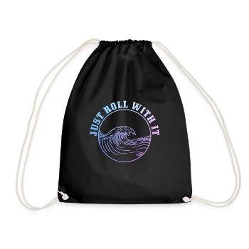 Surfen Vintage Surfer Geschenk - Turnbeutel - Schwarz - Vorne