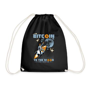 Bitcoin to the moon - Drawstring Bag - black - Front