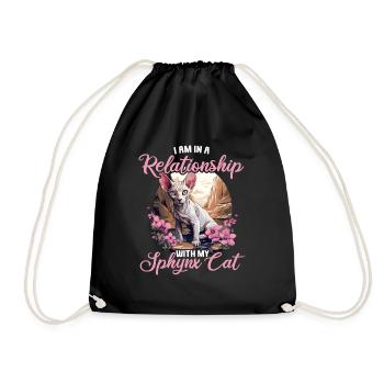Sphynx Kitten Sphynx Cat - Drawstring Bag - black - Front