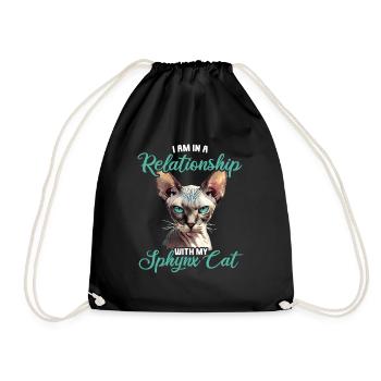 Sphynx Kitten Sphynx Cat - Drawstring Bag - black - Front