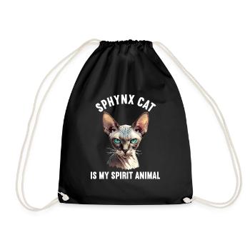 Sphynx Kitten Sphynx Cat - Drawstring Bag - black - Front
