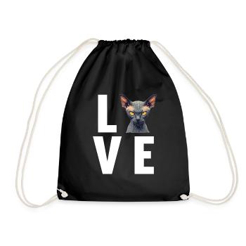 Sphynx Kitten Sphynx Cat - Drawstring Bag - black - Front