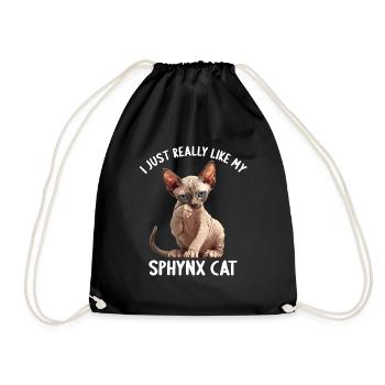 Sphynx Kitten Sphynx Cat - Drawstring Bag - black - Front
