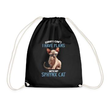 Sphynx Kitten Sphynx Cat - Drawstring Bag - black - Front