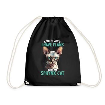 Sphynx Kitten Sphynx Cat - Drawstring Bag - black - Front