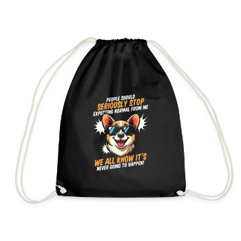 Corgi - Turnbeutel - Schwarz - Vorne