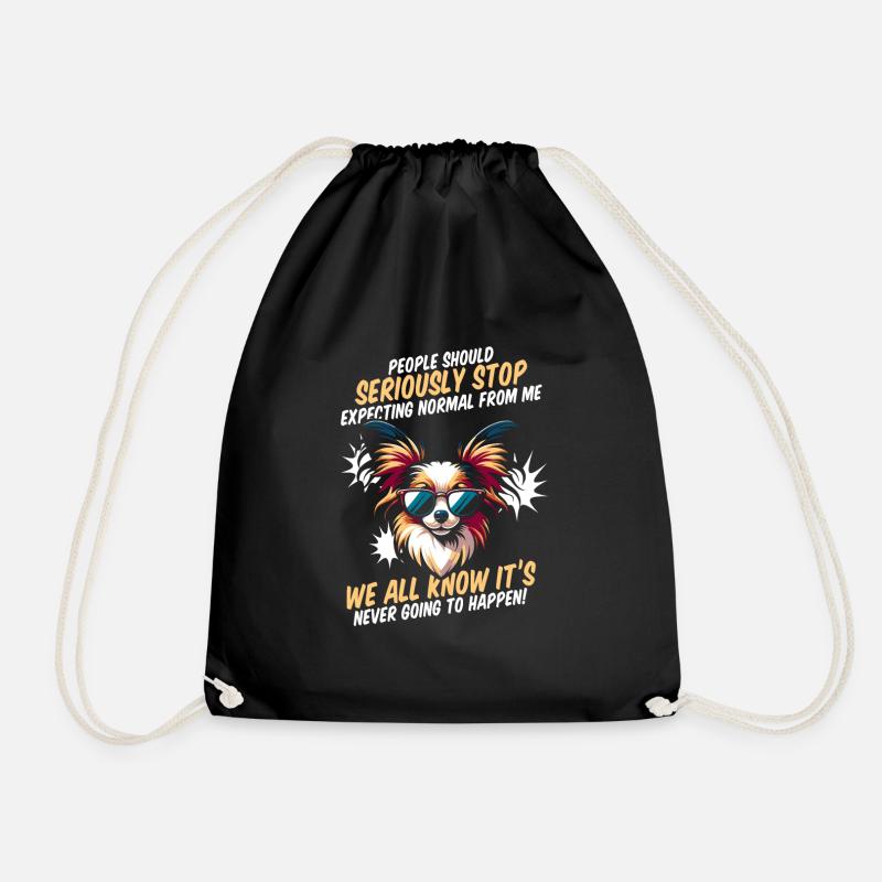 Papillon - Drawstring Bag - black