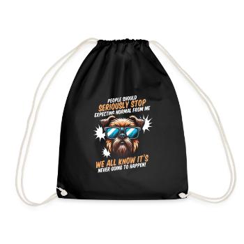 Brussels Griffon - Drawstring Bag - black - Front
