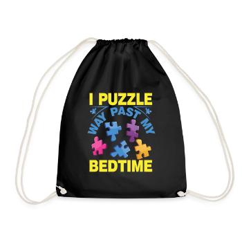Jigsaw Puzzle Piece Puzzle Lover - Drawstring Bag - black - Front