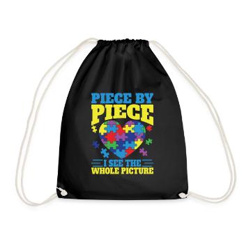 Jigsaw Puzzle Piece Puzzle Lover - Drawstring Bag - black - Front