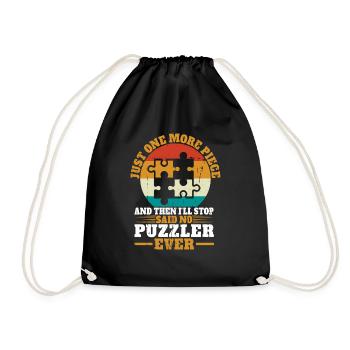 Jigsaw Puzzle Piece Puzzle Lover - Drawstring Bag - black - Front