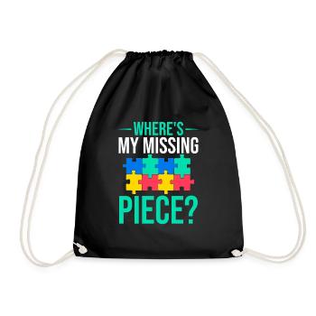 Jigsaw Puzzle Piece Puzzle Lover - Drawstring Bag - black - Front