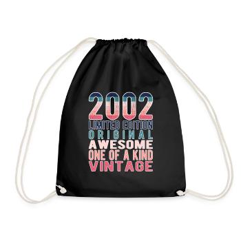 Limited Edition Since 2002 Birthday Vintage 2002 - Drawstring Bag - black - Front