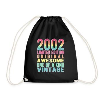 Limited Edition Since 2002 Birthday Vintage 2002 - Drawstring Bag - black - Front