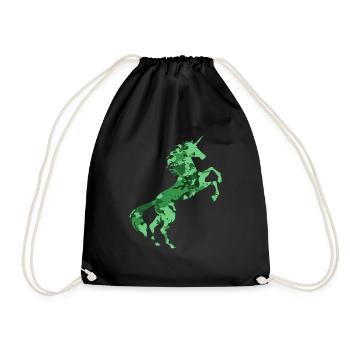 Unicorn Camouflage Symbol T-Shirt Magical Unicorn - Drawstring Bag - black - Front