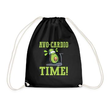 Avo-Cardio Funny Pun Workout Avocado - Drawstring Bag - black - Front