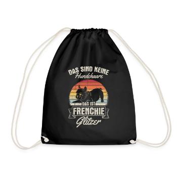 That's not dog hair, that's Frenchie Glitze - Drawstring Bag - black - Front