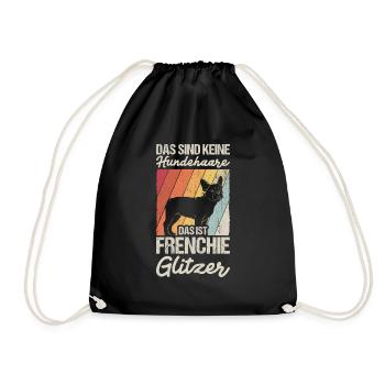That's not dog hair, that's Frenchie Glitze - Drawstring Bag - black - Front