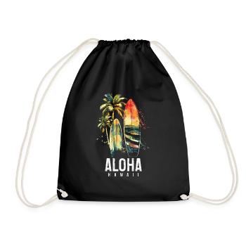 Hawaii Surfen Vintage Surfer Geschenk - Turnbeutel - Schwarz - Vorne